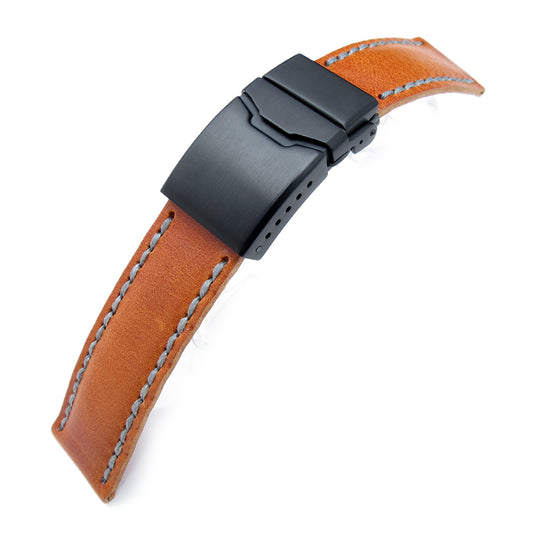 21mm MiLTAT Orange Pull Up Aniline Button Chamfer, PVD