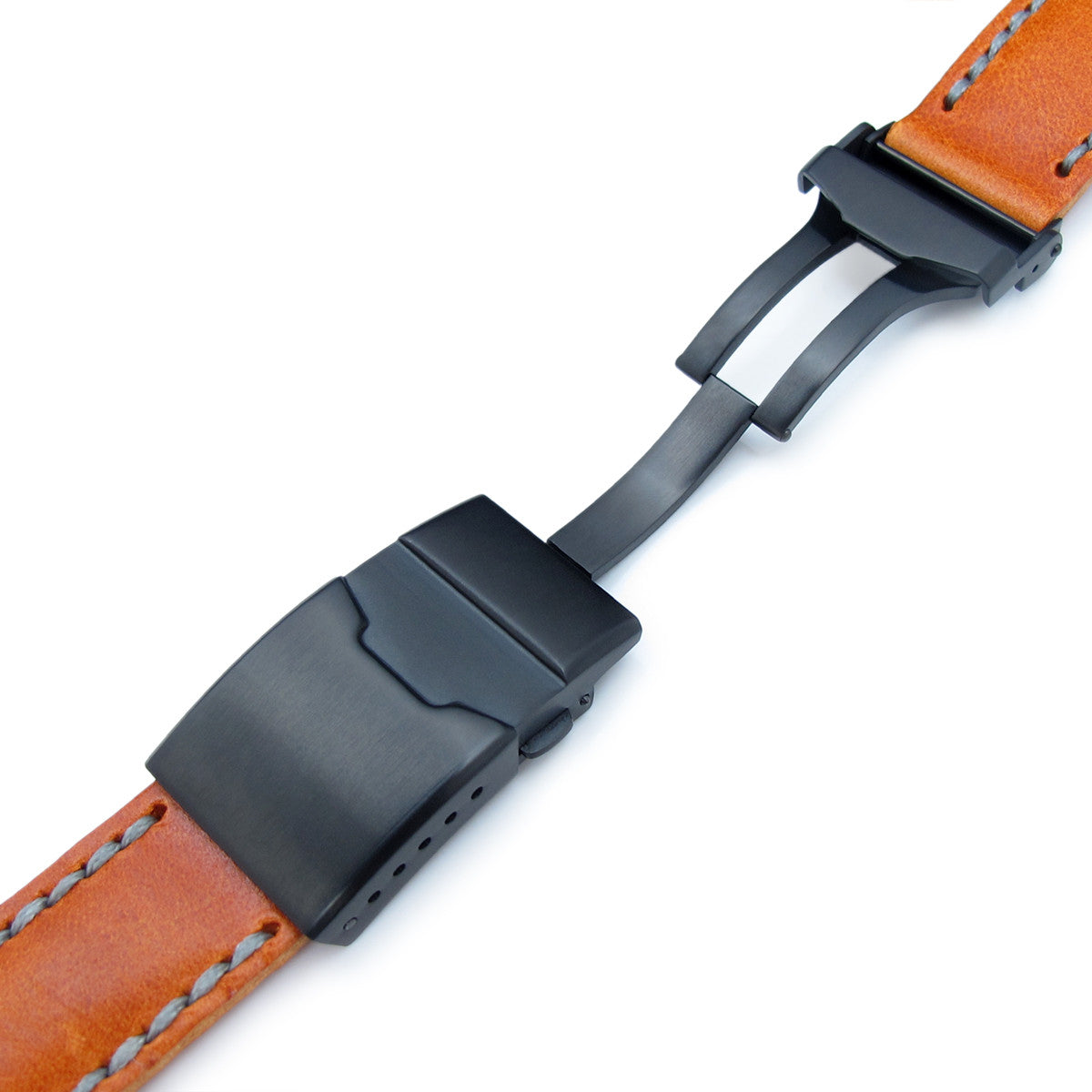 21mm MiLTAT Orange Pull Up Aniline Button Chamfer, PVD