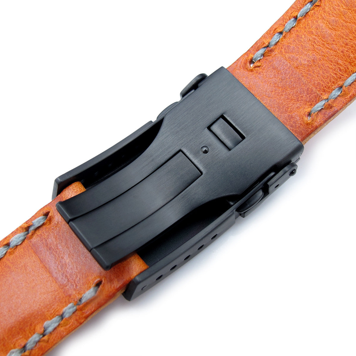 21mm MiLTAT Orange Pull Up Aniline Button Chamfer, PVD