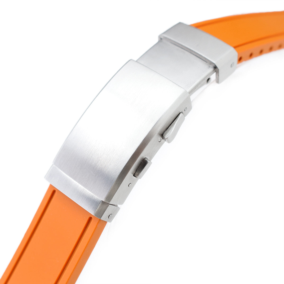 Orange Curved End Rubber compatible with Seiko MM300 SBDX001