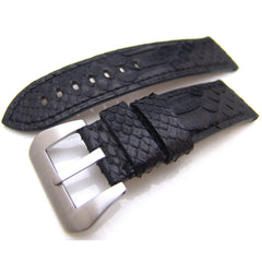 24mm Watch Strap Genuine Python Black