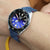 20mm Blue Quick Release Italian Suede Leather Strap, Blue - Red St.