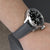 20mm or 22mm Military Grey Finish  Watch Strap, Grey Stitching, Polished