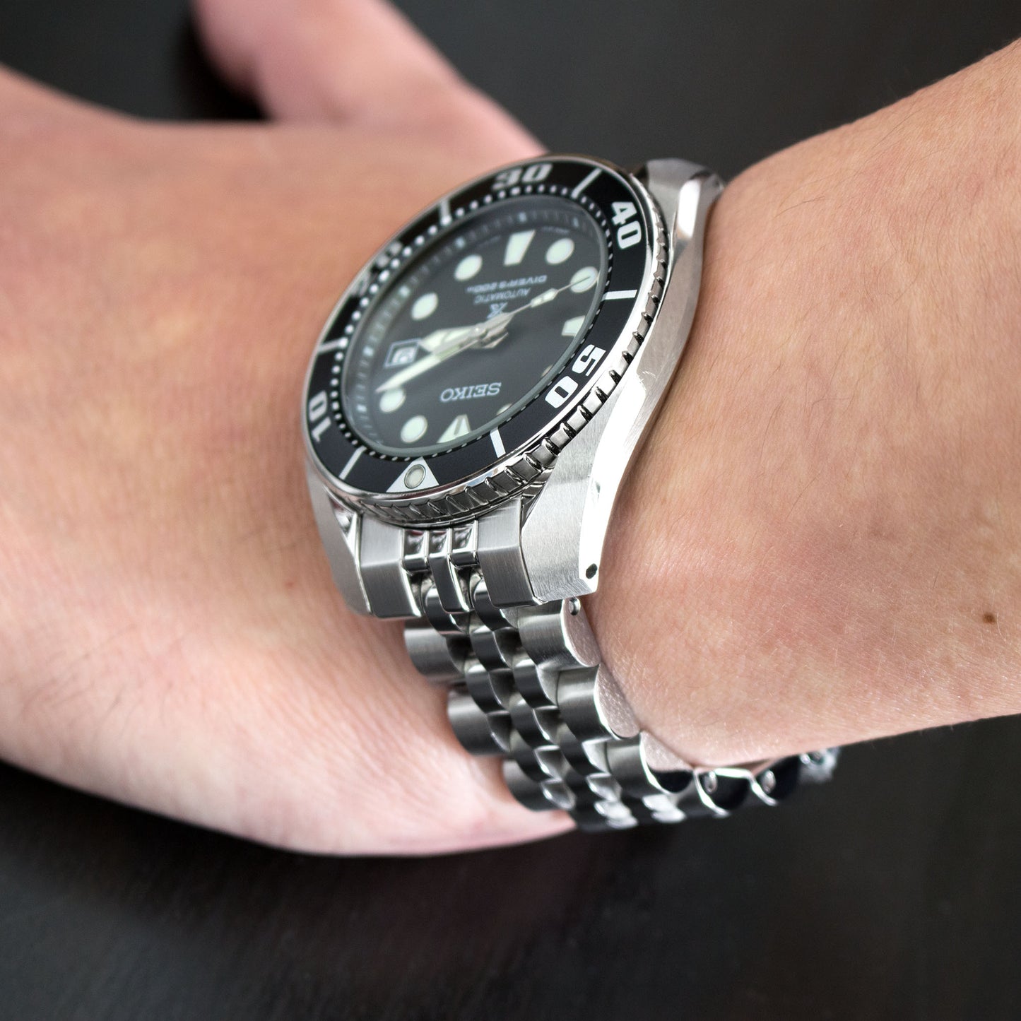 Angus-J Louis compatible with Seiko Sumo SBDC001, V-Clasp