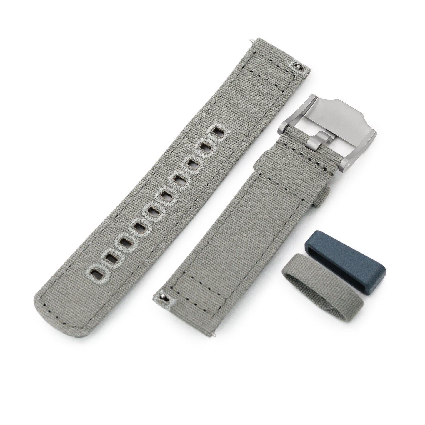 Khaki Green Quick Release Canvas Watch Strap 22mm or 20mm