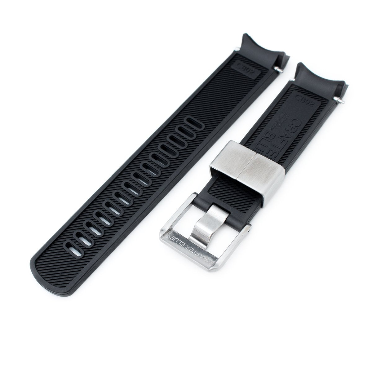Seiko Sumo SBDC001 Curved End Lug Rubber Watch Band | Crafter Blue