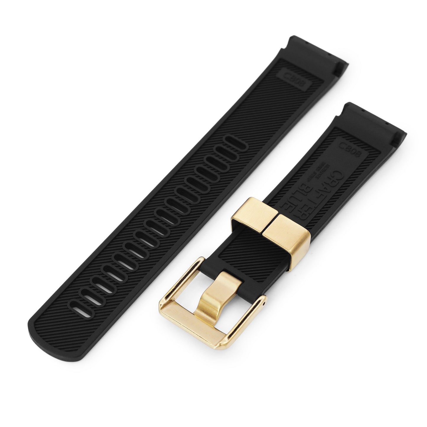 Seiko Turtle SRPC44 Crafter Blue Rubber Straps IP Gold| Strapcode
