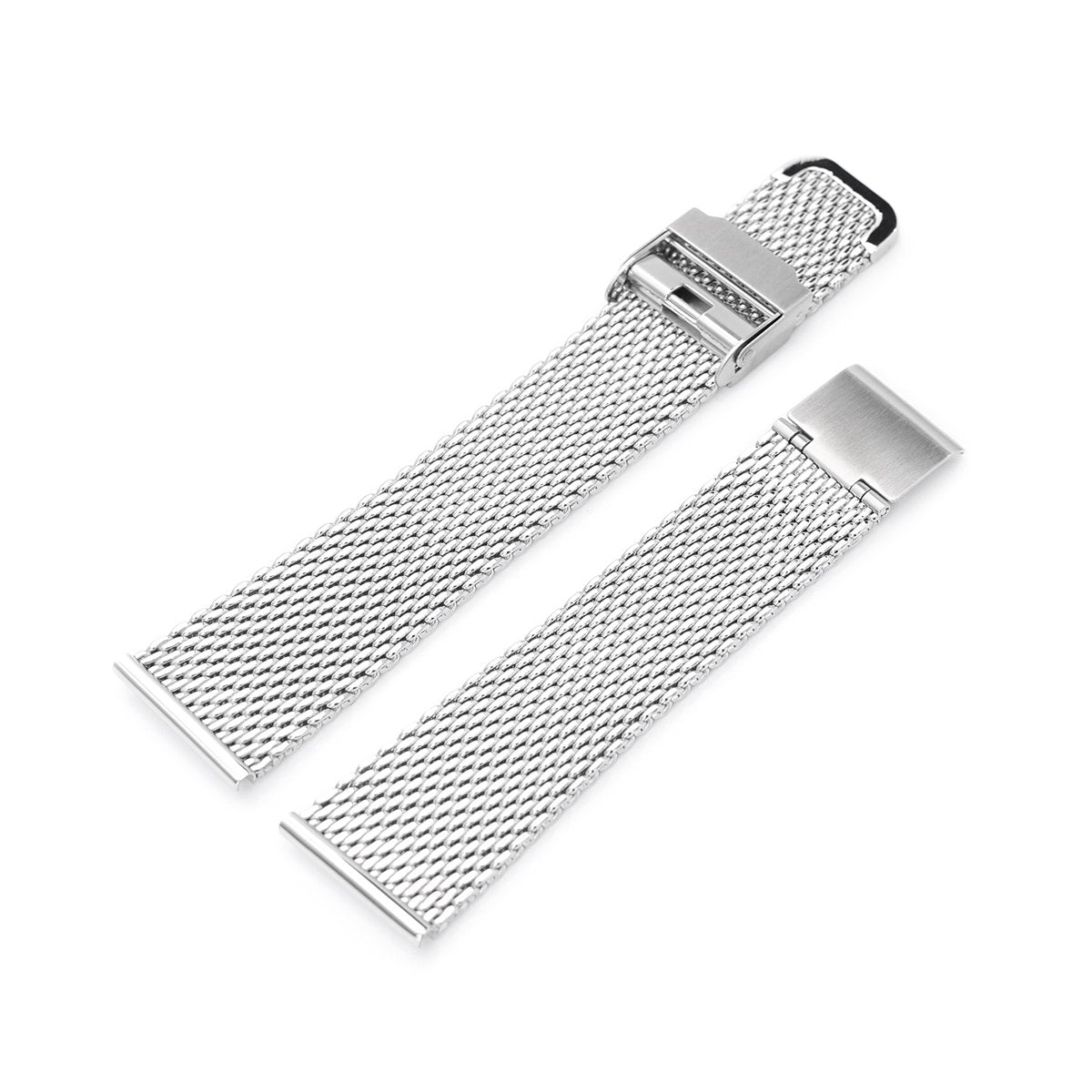 20mm, 22mm Tapered Milanese Wire Mesh Band, Polished