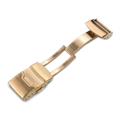 18mm Double Lock Diver Buckle Gold Watch Diver Clasp | Strapcode