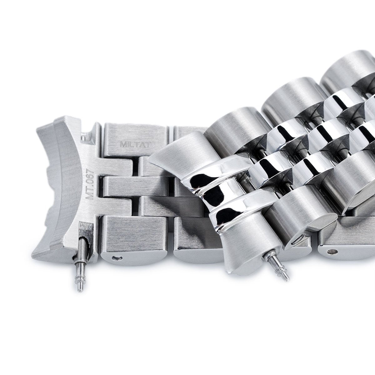 20mm Angus-J Louis 316L Stainless Steel Watch Bracelet for Seiko SARB033, Brushed, V-Clasp