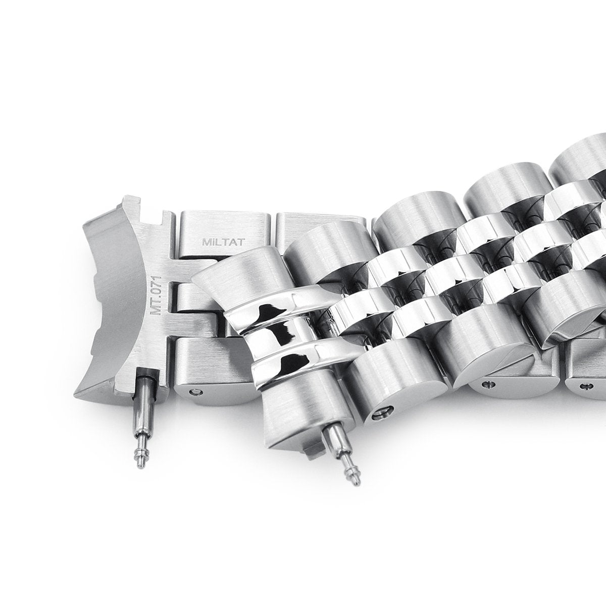 20mm Angus-J Louis 316L Stainless Steel Watch Bracelet for Seiko Cocktail SSA345, V-Clasp