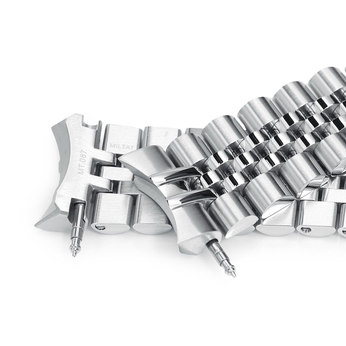 20mm Super-J Louis 316L Stainless Steel Watch Bracelet for Seiko SKX013, V-Clasp Brushed