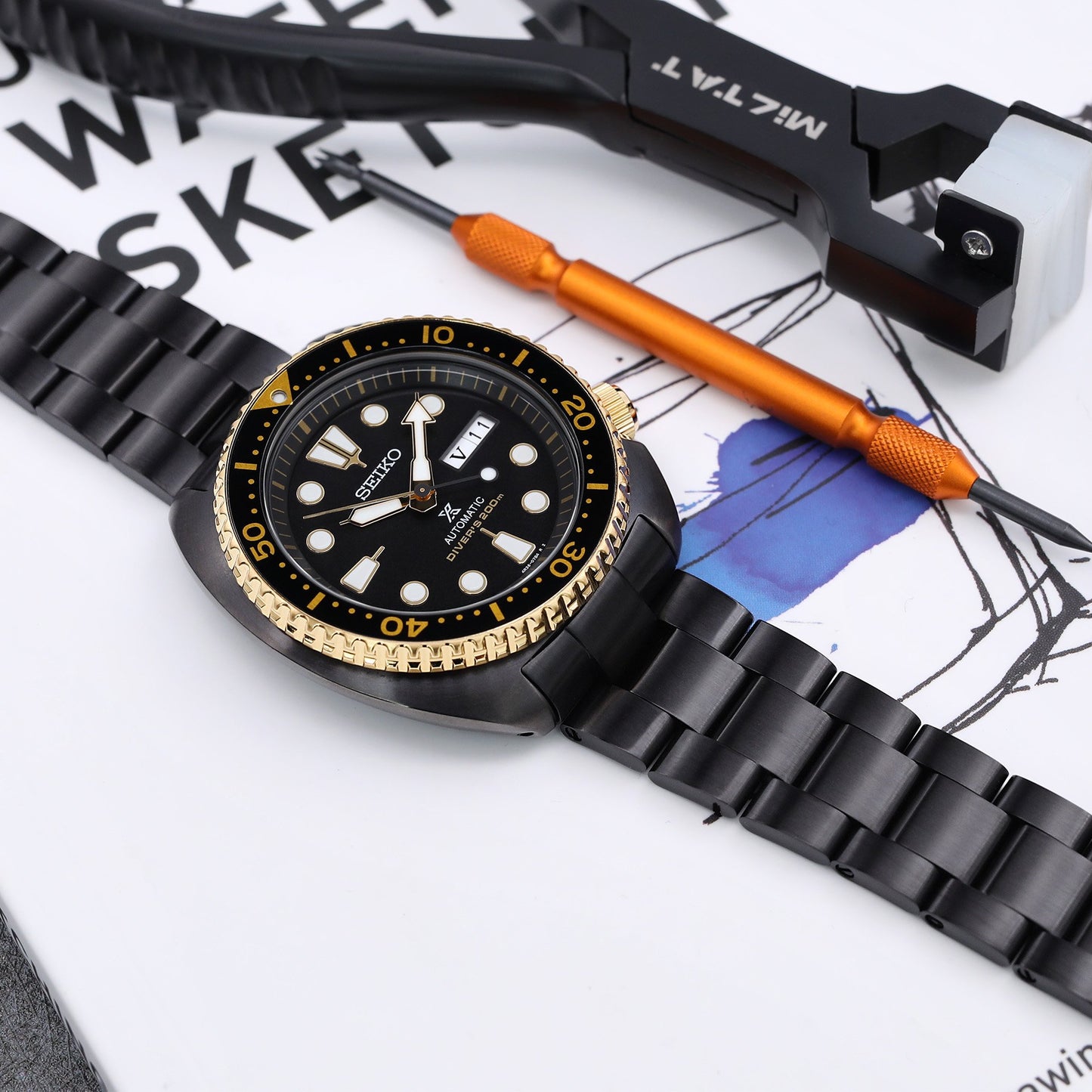 Seiko Watch Prospex Black Series Limited Edition New Turtle SRPC49K1