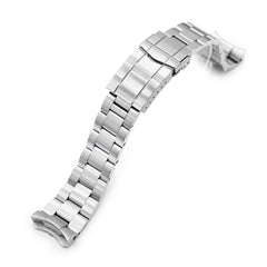22mm Super-O Boyer 316L Stainless Steel Watch Band for Seiko 5, Brushed SUB Clasp