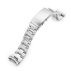 22mm Super-O Boyer 316L Stainless Steel Watch Band for Seiko 5, Brushed Wetsuit Ratchet Buckle