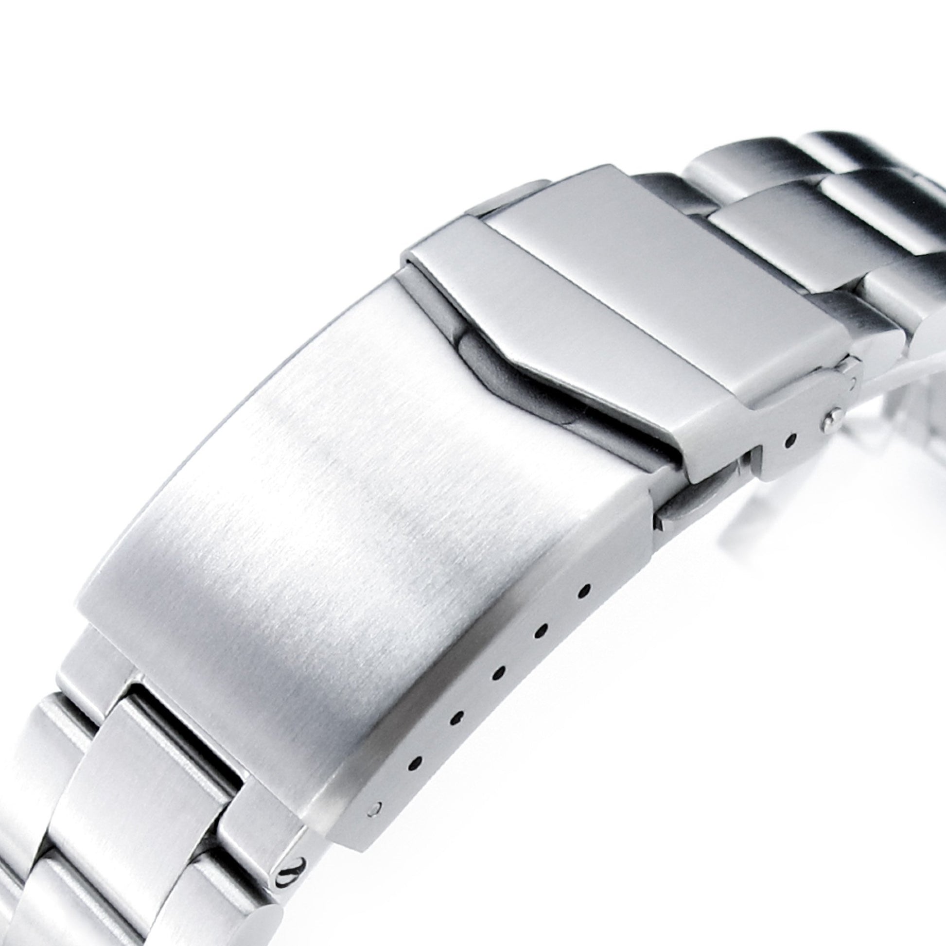22mm Super-O Boyer 316L Stainless Steel Watch Band for Seiko 5, Brushed V-Clasp