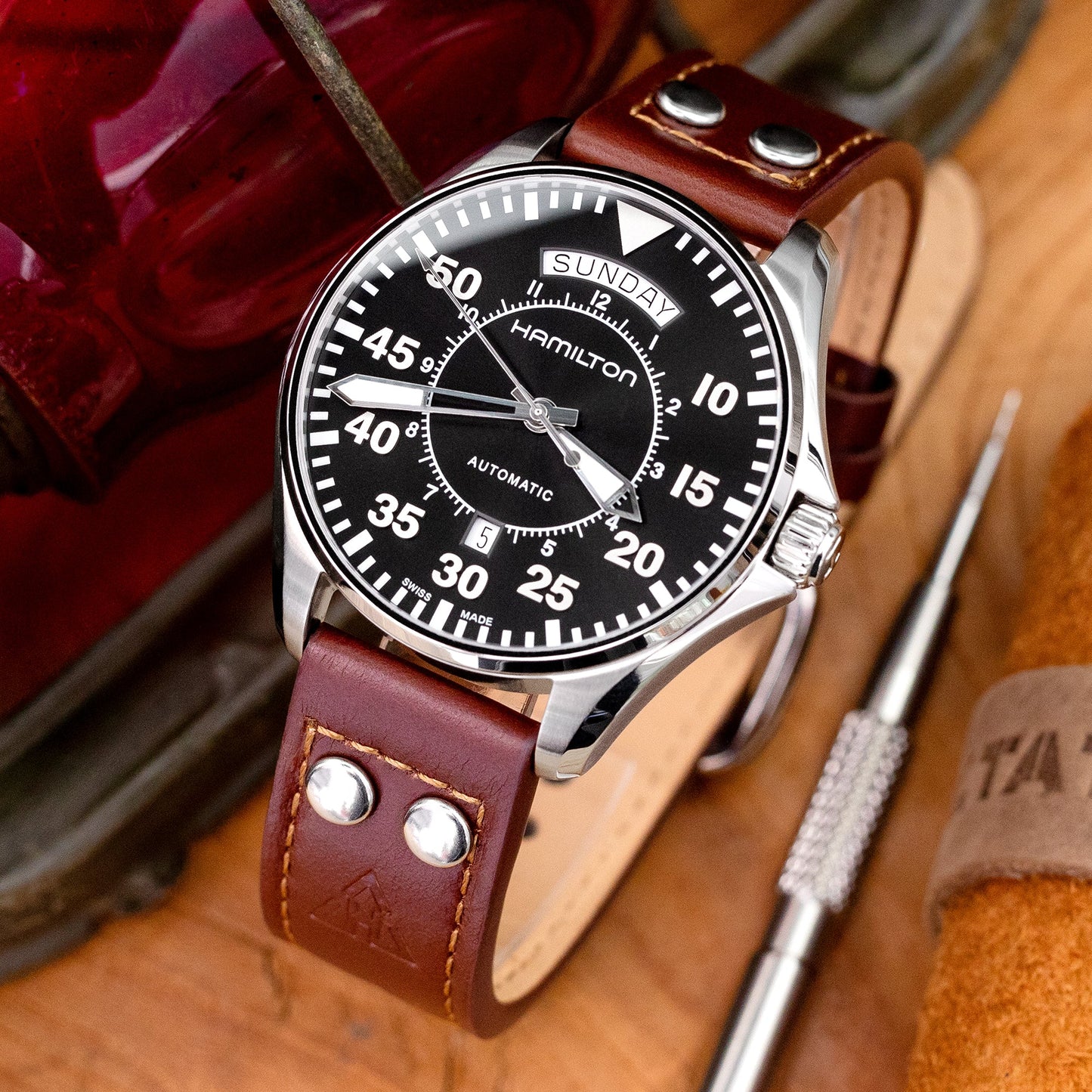 Hamilton Khaki Aviation Pilot Day Date Auto Automatic 42mm H64615135