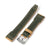 Khaki Alcantara Fabric Quick Release Watch Band, Beige Stitching, 20mm, 21mm or 22mm