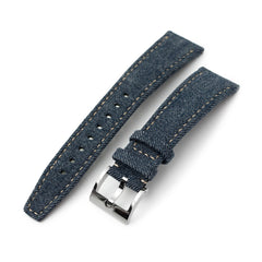 Upcycled Denim Blue Quick Release Watch Band, 20mm or 22mm