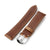 Pam Collection, Bourbon Horween Genuine Shell Cordovan Leather Watch Strap for Panerai, Beige Stitching