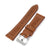 Pam Collection, Brown French Crafted Barenia Leather Watch Strap for Panerai, Beige Stitching