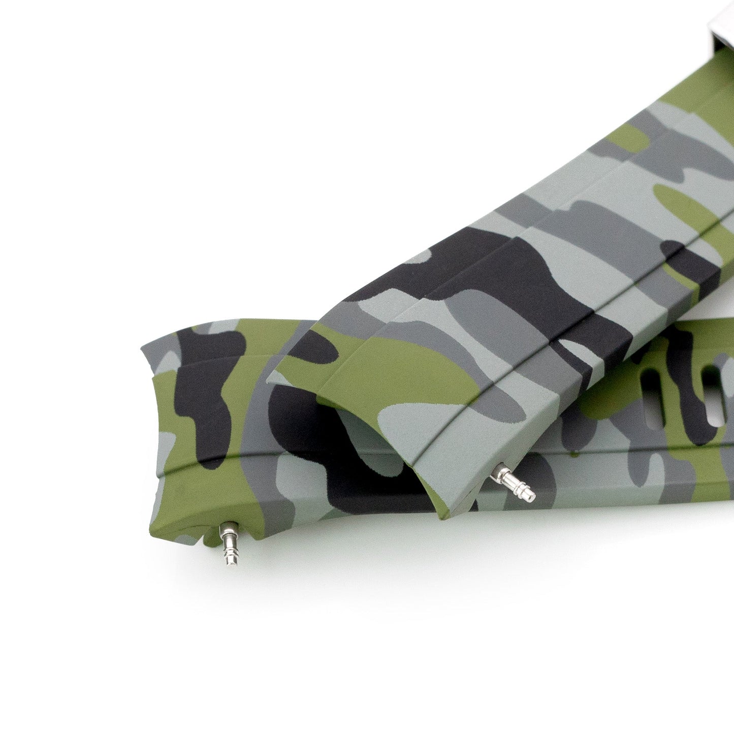 CB10 Green Camouflage Curved End Rubber for Seiko SKX007