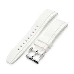 Ladder White FKM Quick Release rubber watch strap, 20mm or 22mm