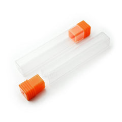Compact Orange Cap Clear Square Bottle/ Container for Watch tools or Components, Set of Two