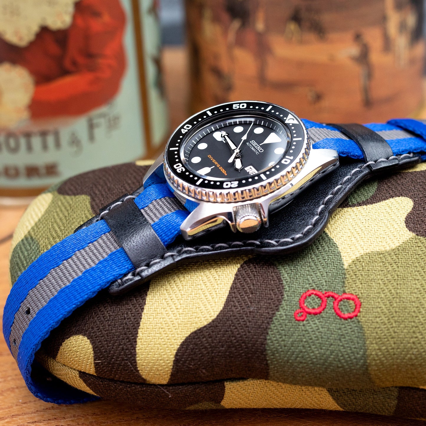 Black Calf BUND Pad, Grey Wax Stitch