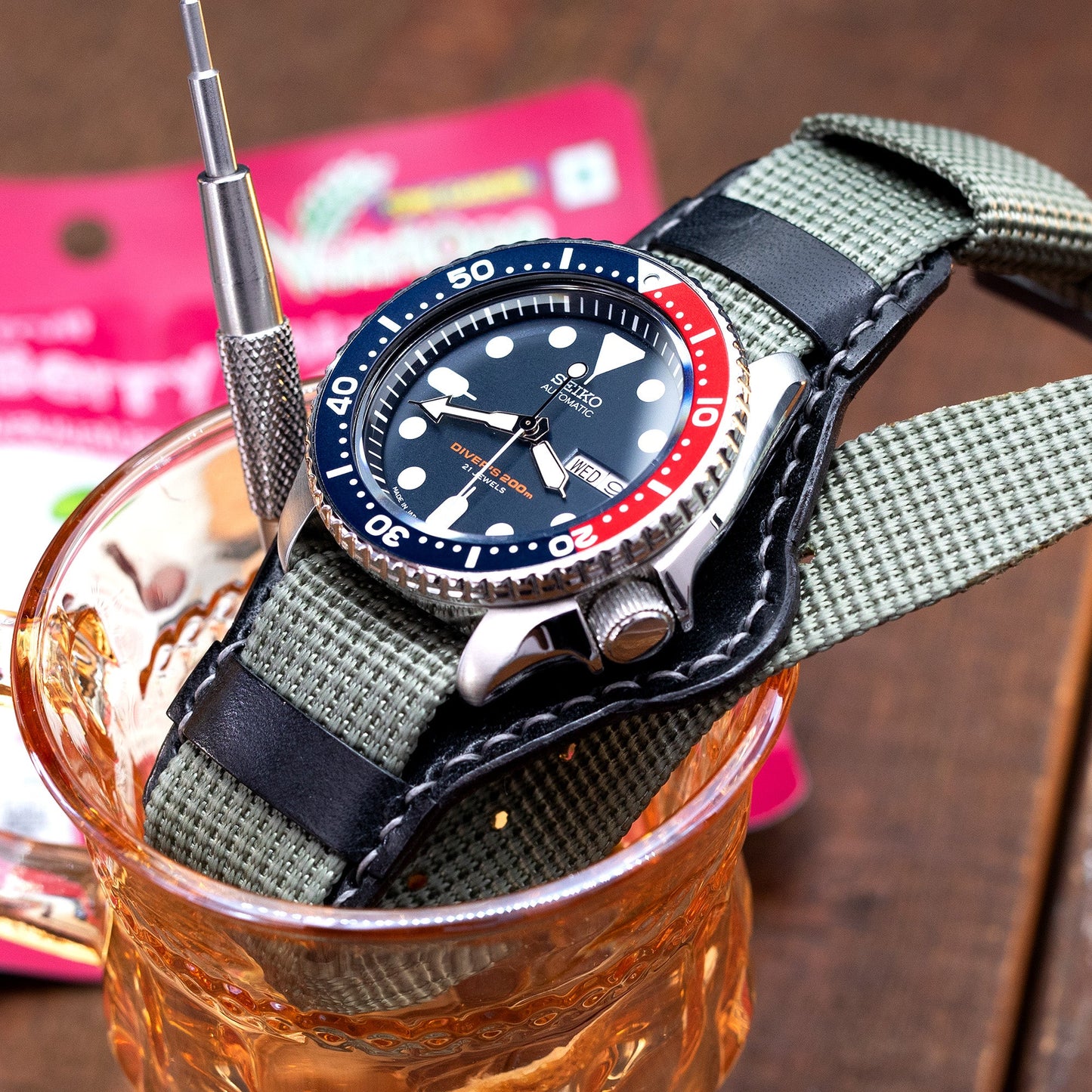 Black Calf BUND Pad, Grey Wax Stitch