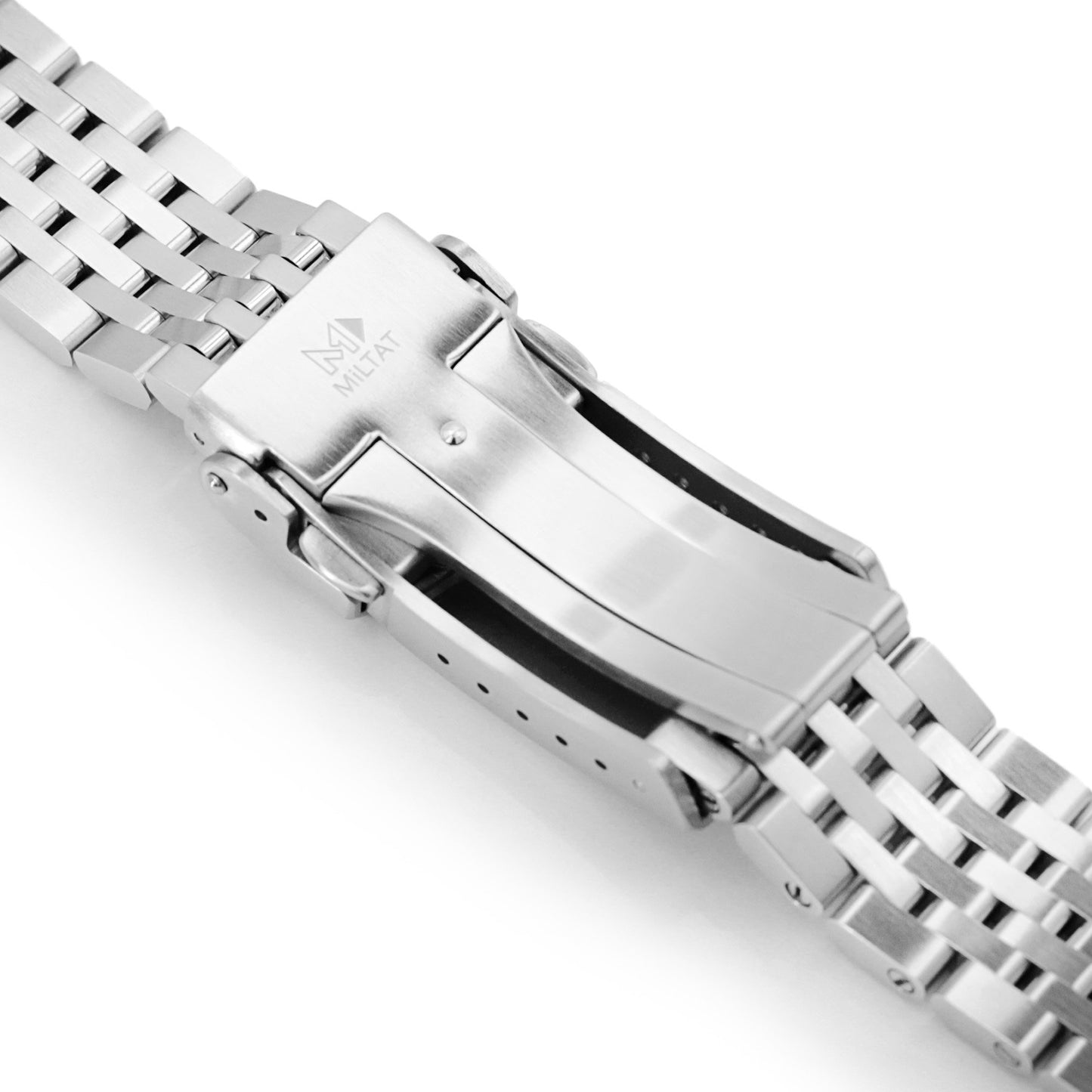 20mm Asteroid QR Watch Band Straight End Quick Release, 316L Stainless Steel Brushed and Polished V-Clasp