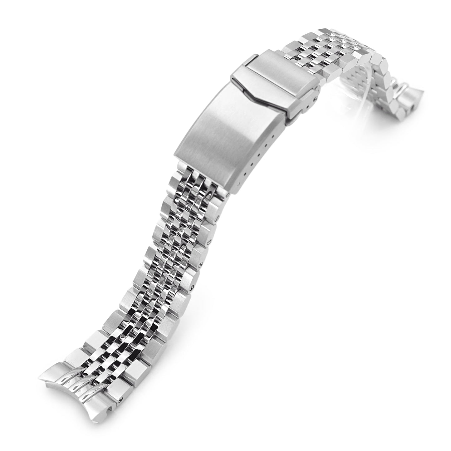 20mm Asteroid Watch Band for Seiko 5 Sports 40mm, 316L Stainless Steel Brushed and Polished V-Clasp