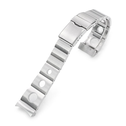 20mm Rollball version II Watch Band for Seiko 5 Sports 40mm, 316L Stainless Steel Brushed Baton Diver Clasp