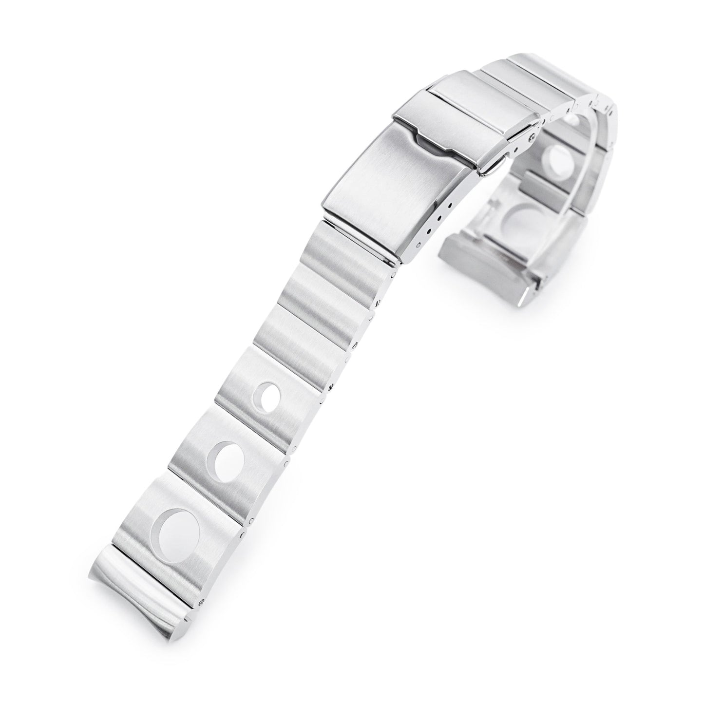 20mm Rollball version II Watch Band for Omega Seamaster 42mm, 316L Stainless Steel Brushed Baton Diver Clasp