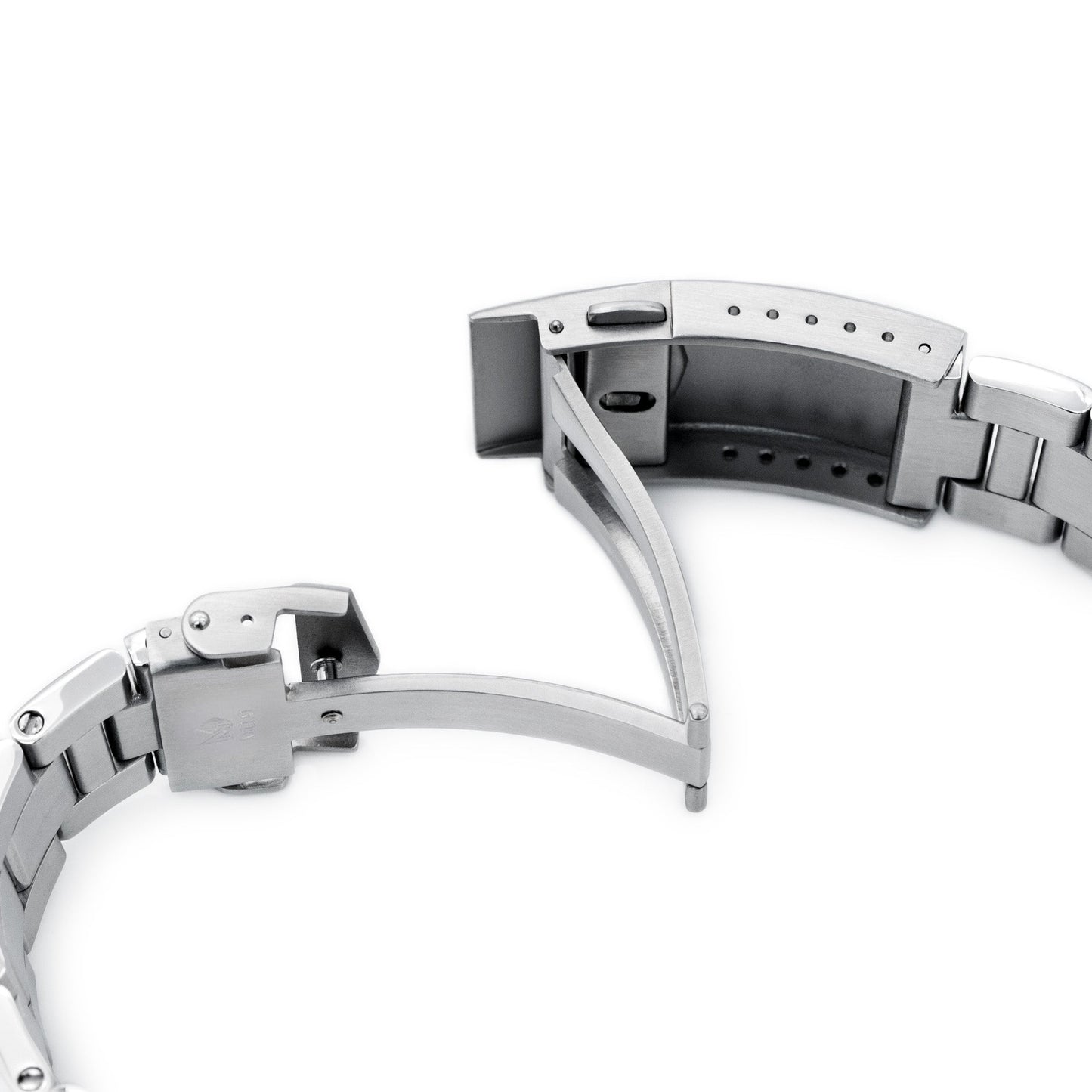 20mm Super Boyer Watch Band for Seiko 5 Sports 38mm SRPK, 316L Stainless Steel Brushed V-Clasp