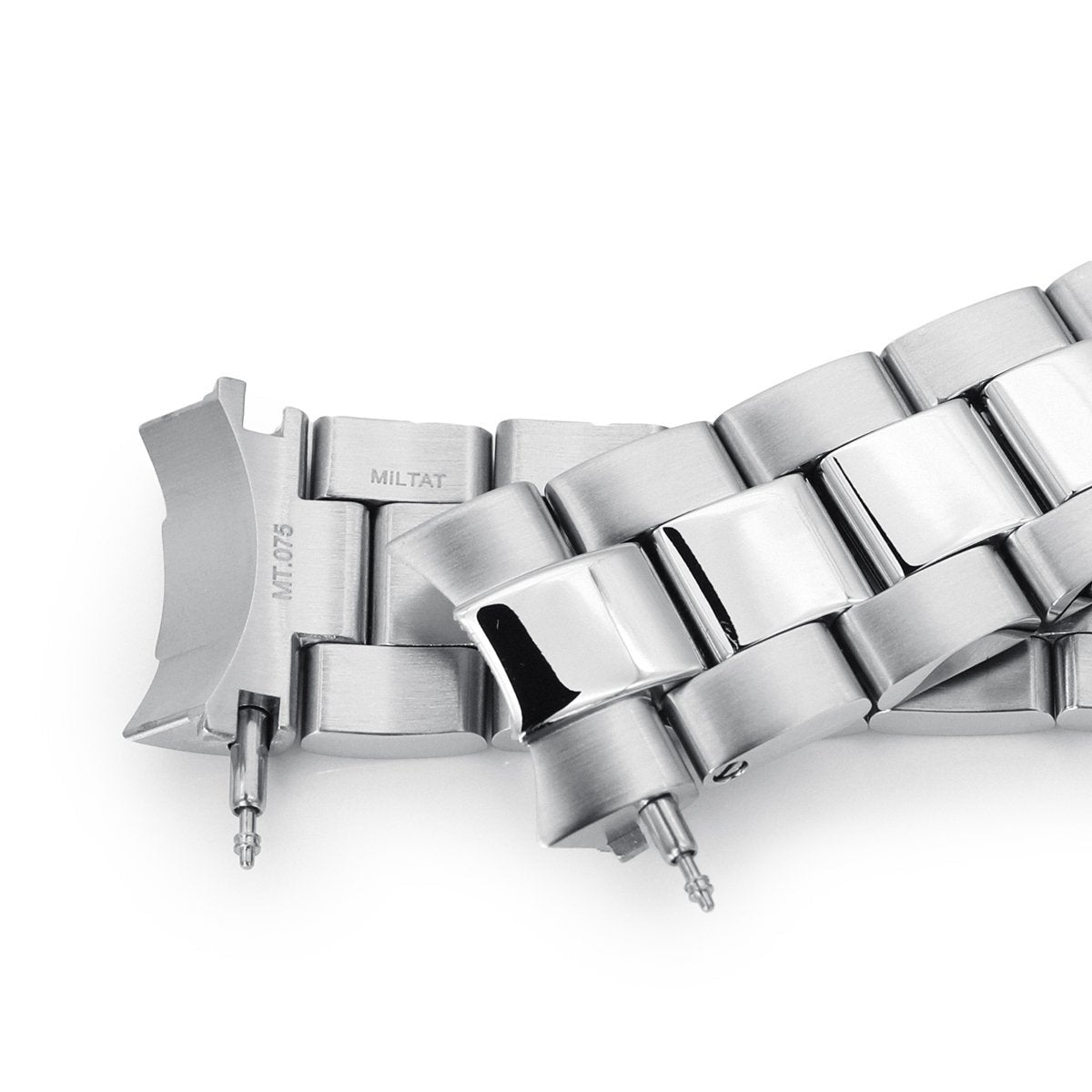 20mm Super-O Boyer Watch Band for Seiko Cocktail SSA345, 316L Stainless Steel Brushed and Polished V-Clasp