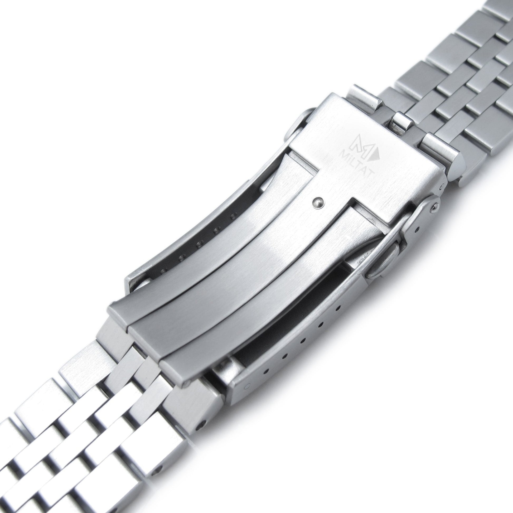 22mm Super-J Louis Watch Band for Seiko GMT SSK001, 316L Stainless Steel Brushed V-Clasp