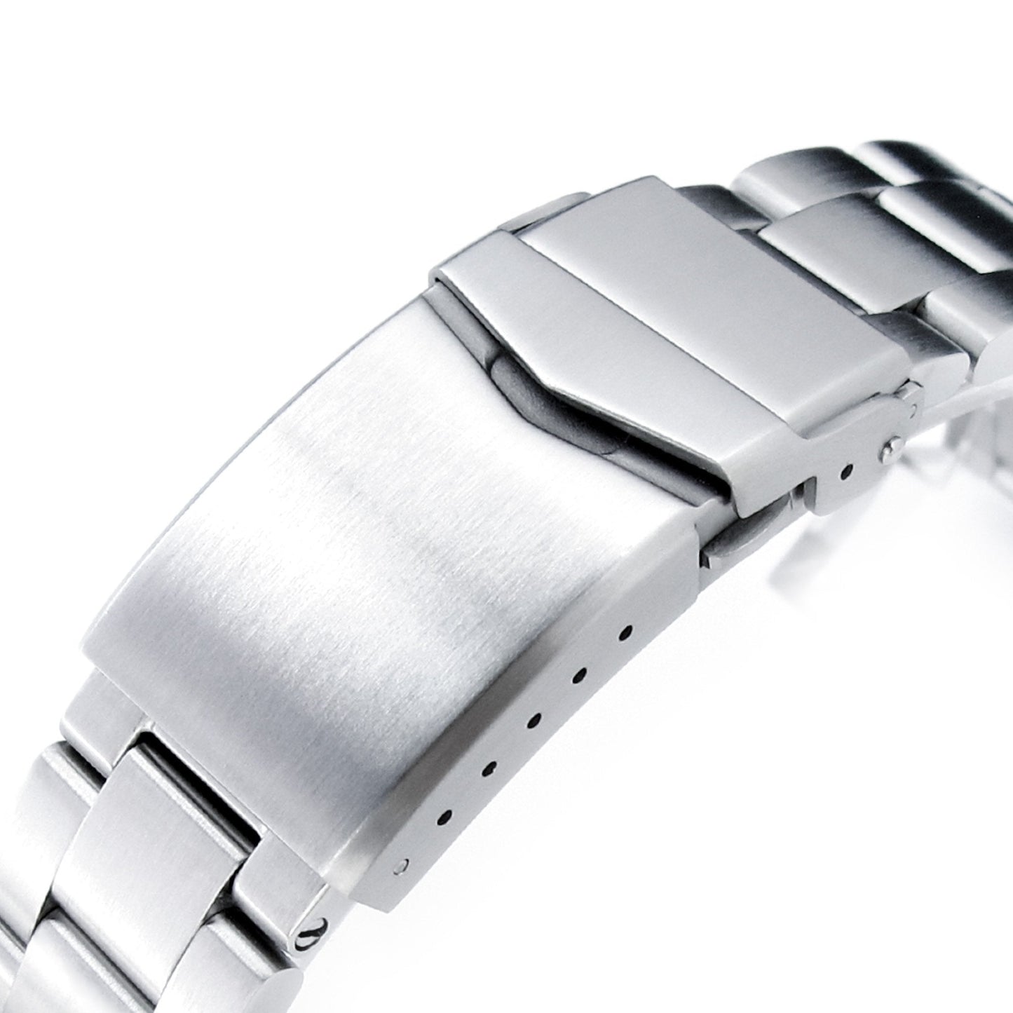 22mm Super-O Boyer Watch Band for Seiko GMT SSK001, 316L Stainless Steel Brushed V-Clasp