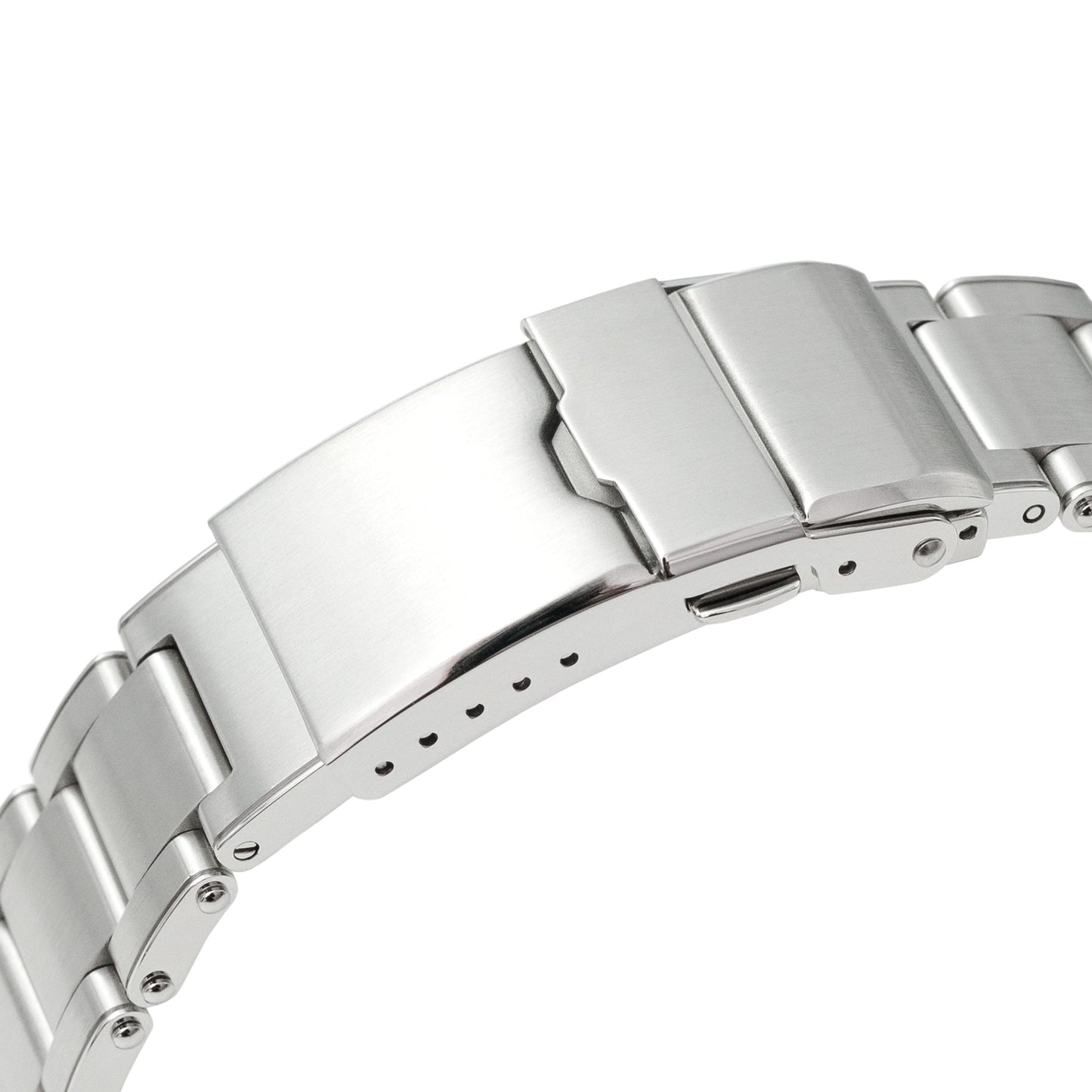20mm or 22mm Metabind II (Pull-Twist) QR Watch Band Straight End Quick Release, 316L Stainless Steel Brushed Baton Diver Clasp