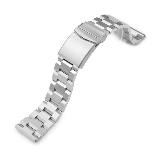 24mm Hexad (Pull-Twist) QR Watch Band Straight End Quick Release, 316L Stainless Steel Brushed V-Clasp