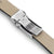 Q.R. 20mm Italian Handmade Blackish Brown Leather Watch Band, One-piece V-clasp, Beige St.