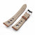 Q.R. 19mm or 20mm Brown Leather Italian Handmade Racer Watch Band, Beige Stitch.