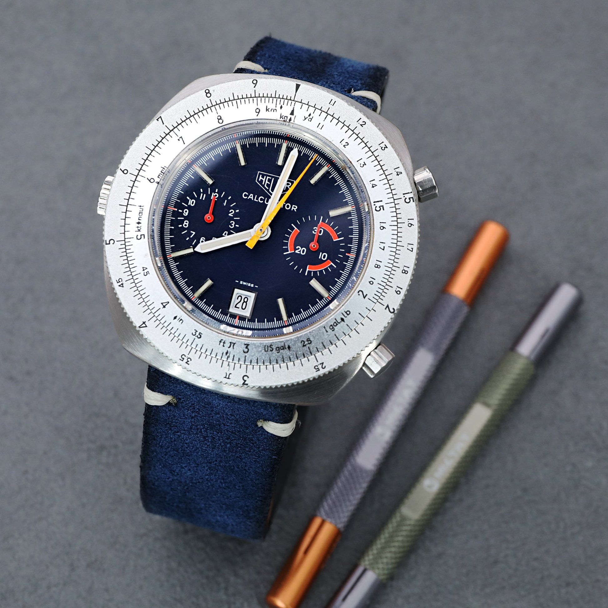 HEUER Vintage Chronograph CALCULATOR Ref-110633