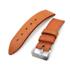 26mm Tan Brown Leather Watch Band with Screw-in Buckle 