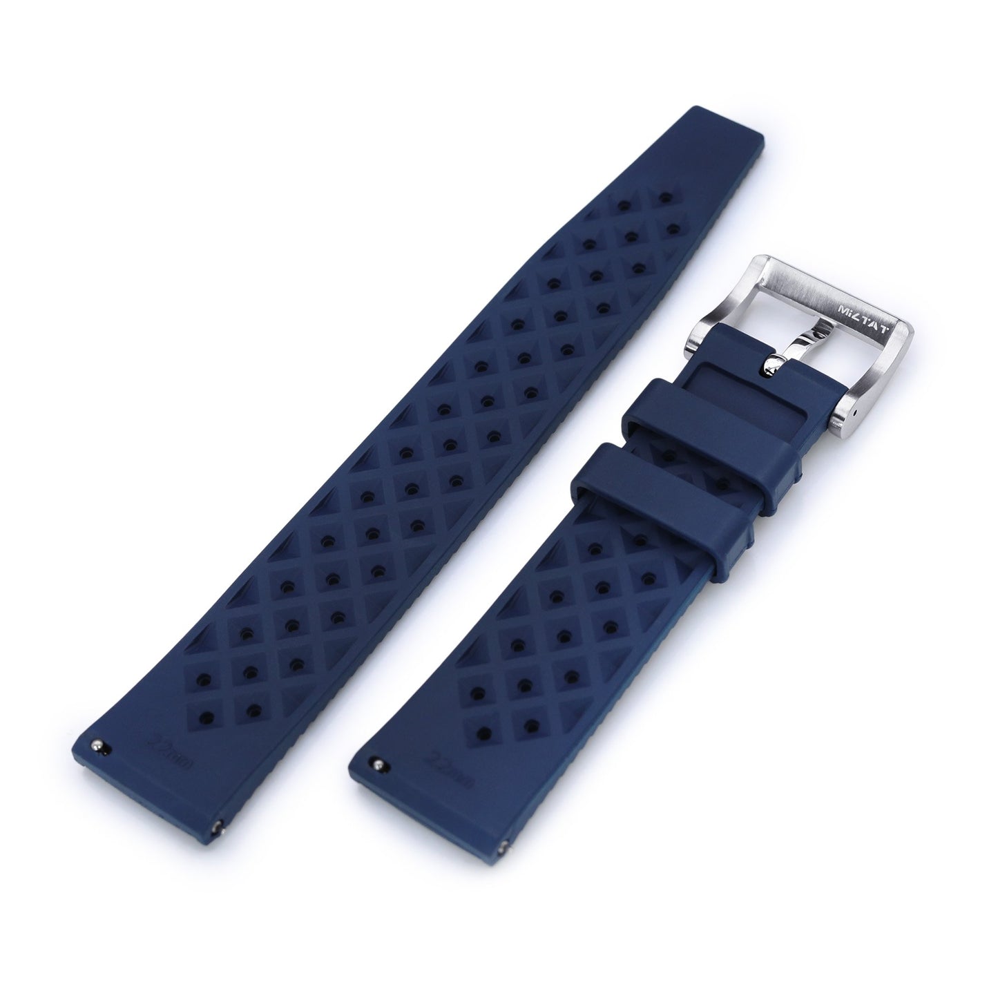 Quick Release Blue Tropic Pro FKM rubber watch strap, 20mm or 22mm