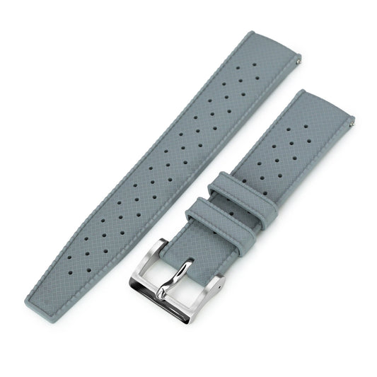 Quick Release Grey Tropic Pro FKM rubber watch strap, 20mm or 22mm