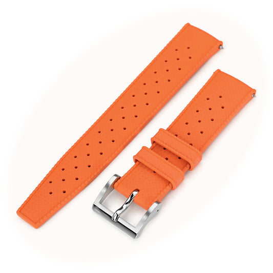 Quick Release Orange Tropic Pro FKM rubber watch strap, 20mm or 22mm
