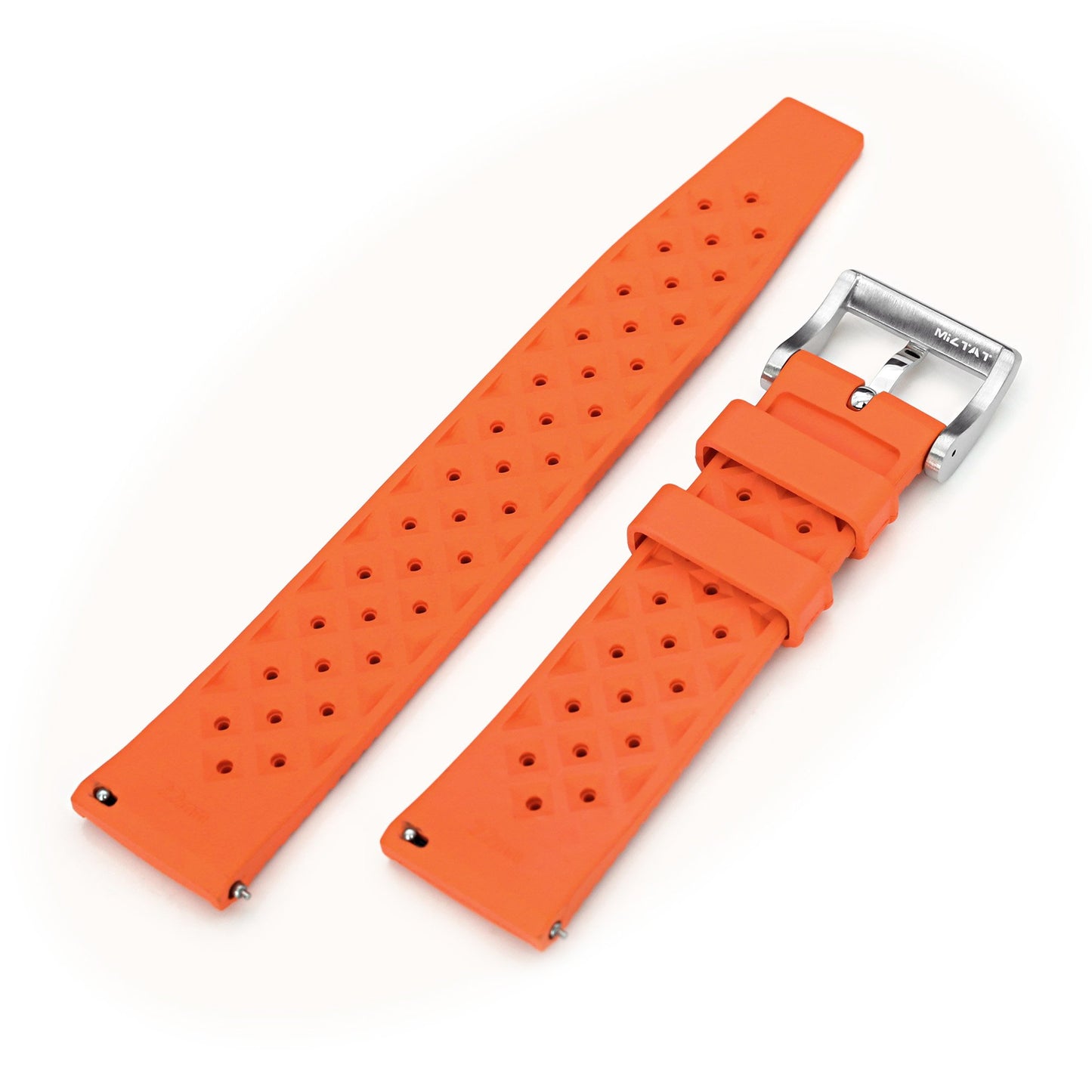 Quick Release Orange Tropic Pro FKM rubber watch strap, 20mm or 22mm