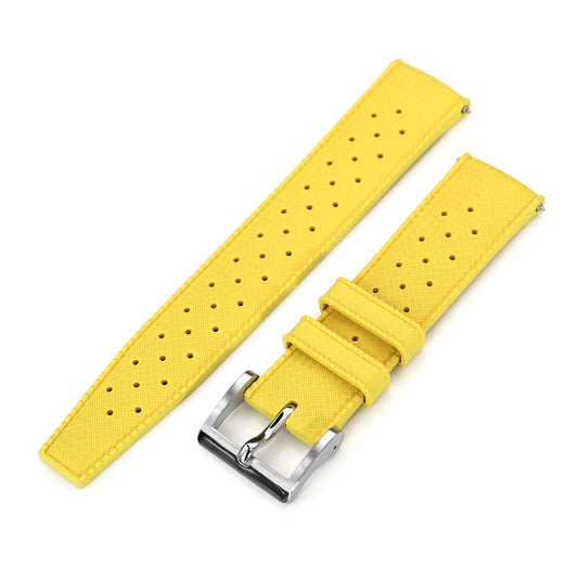 Quick Release Yellow Tropic Pro FKM rubber watch strap, 20mm or 22mm