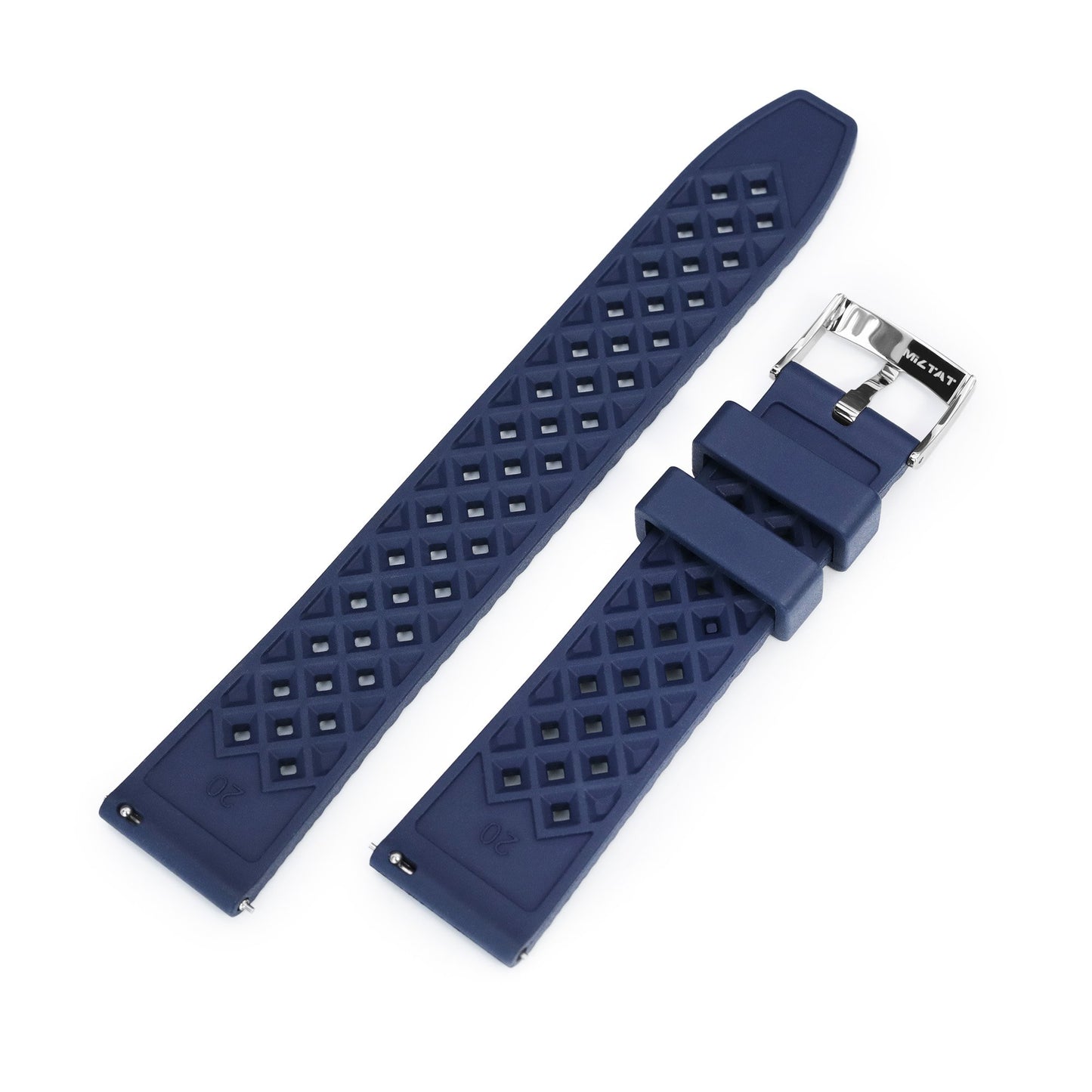 Rhombus Blue FKM Quick Release rubber watch strap